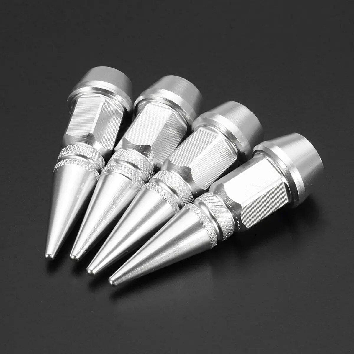 4Pcs/Set Car Anti-Theft Tire Valve Caps Bullet Head Style Valve Stem Caps for Motorcycle Bike Car Tires Accessory