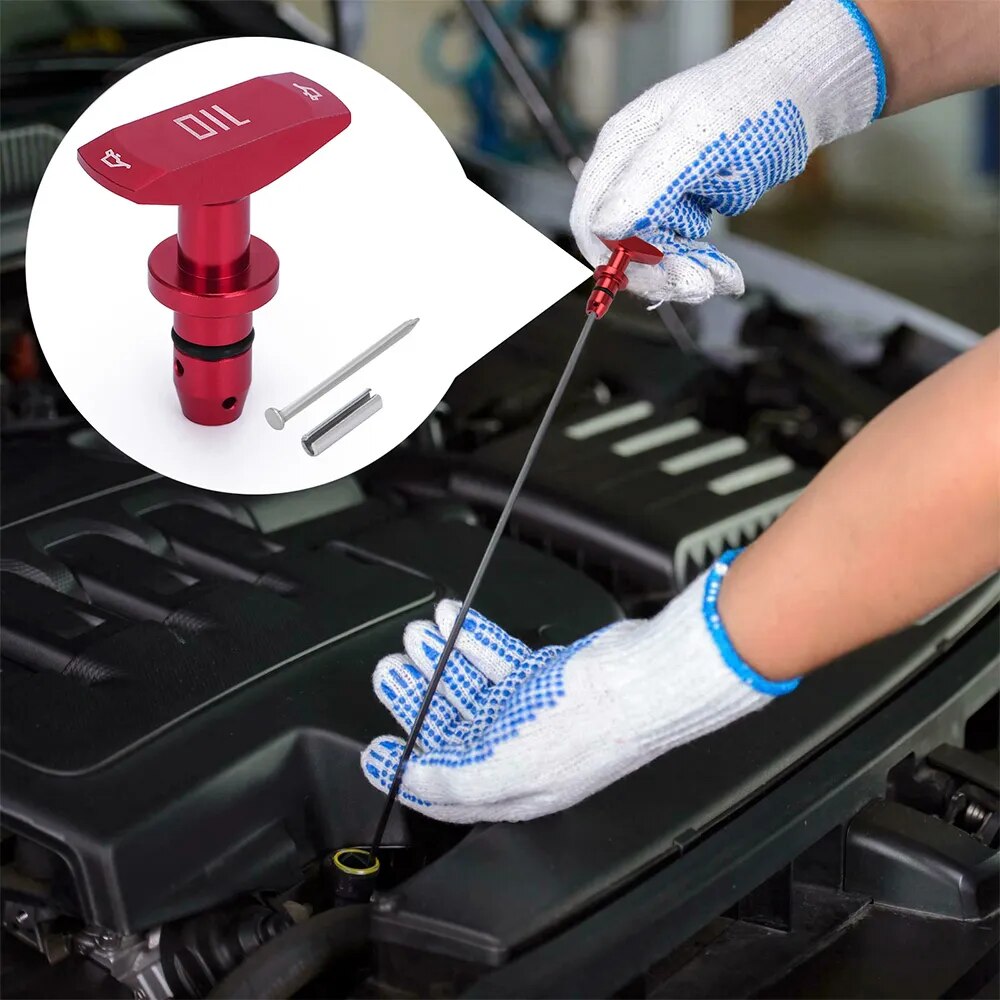 Varilla de nivel de aceite Universal para coche, mango de extracción de aceite de motor, palanquilla de aluminio, modificación de reemplazo automático, decoración. Accesorio