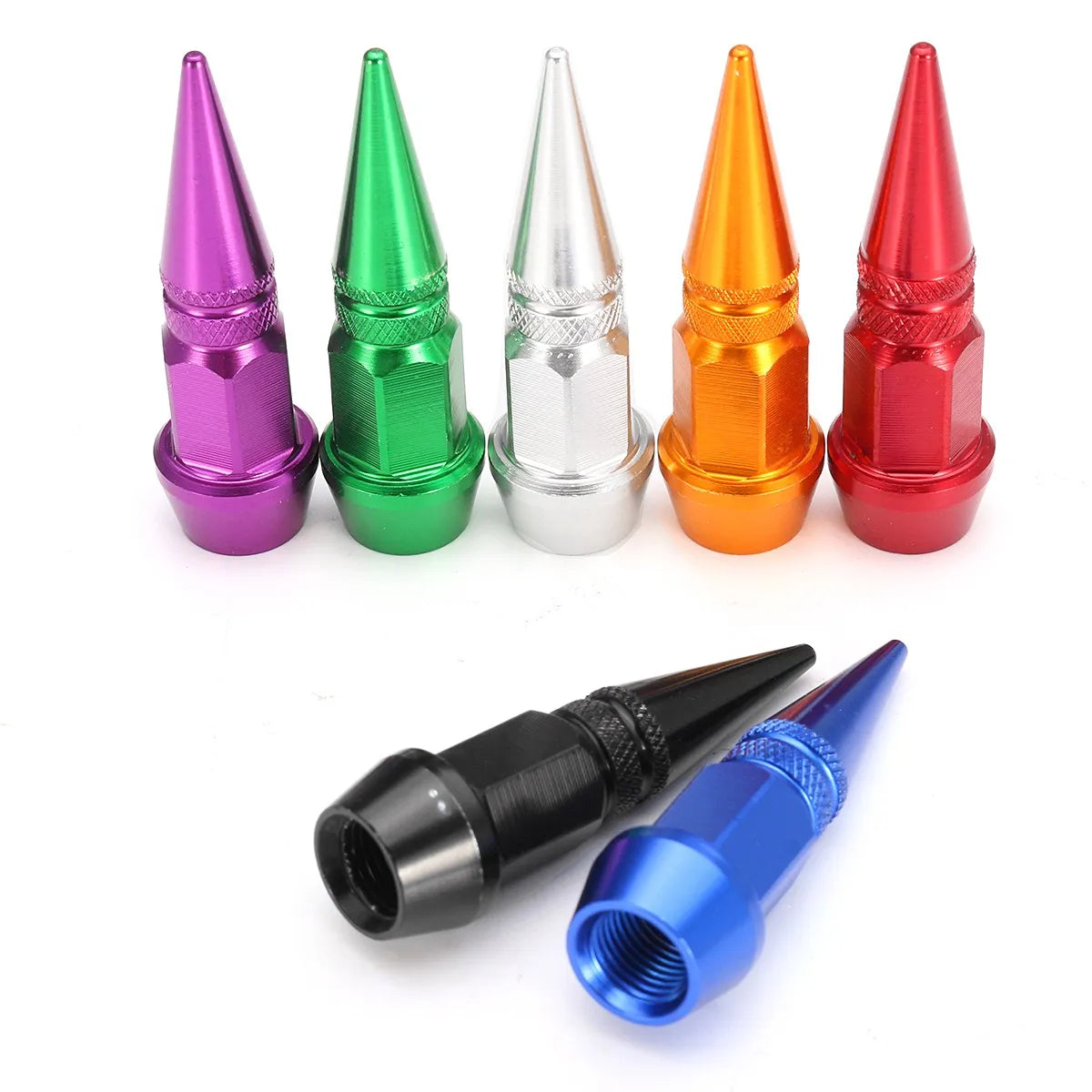 4Pcs/Set Car Anti-Theft Tire Valve Caps Bullet Head Style Valve Stem Caps for Motorcycle Bike Car Tires Accessory