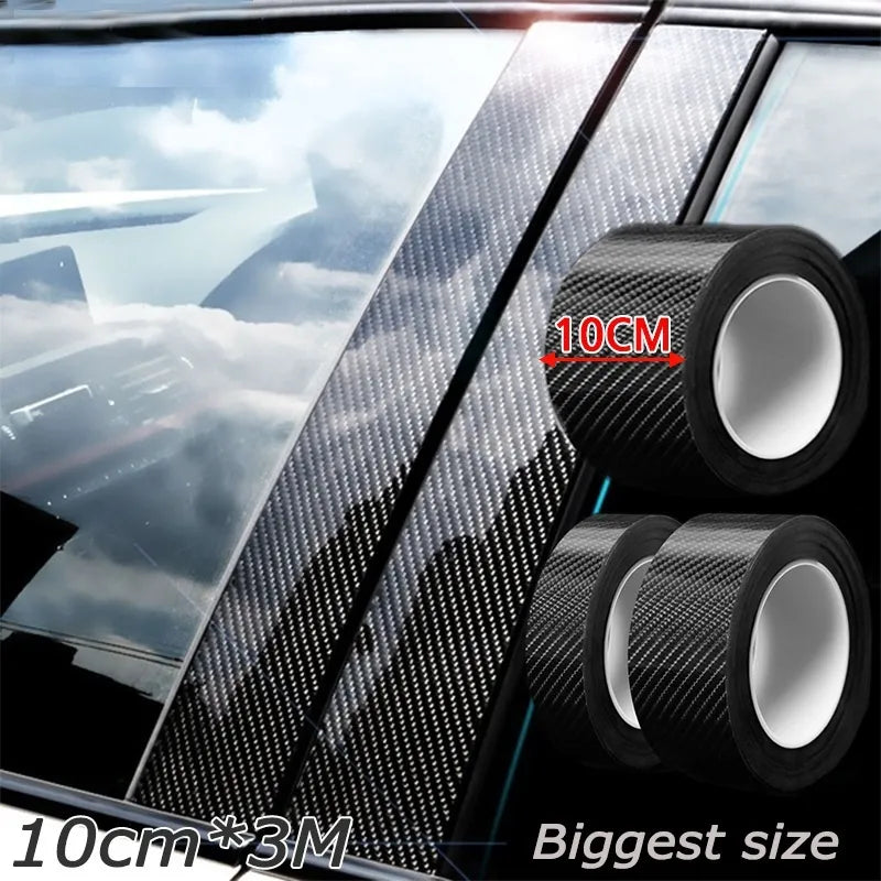 Nano pegatina de fibra de carbono para coche, tira protectora de pasta artesanal, alféizar de puerta de coche, espejo lateral, cinta antiarañazos, película de protección impermeable. Accesorio