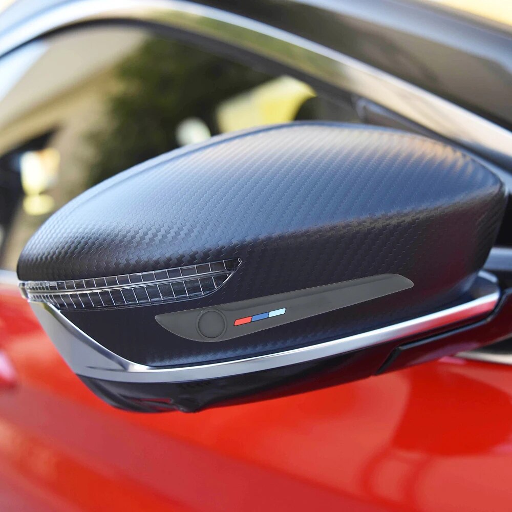 2 uds molduras de coche pegatinas tiras carcasa para espejo retrovisor puerta Protector de Parachoques Trasero decoración piezas exteriores accesorios de automóvil Accesorio