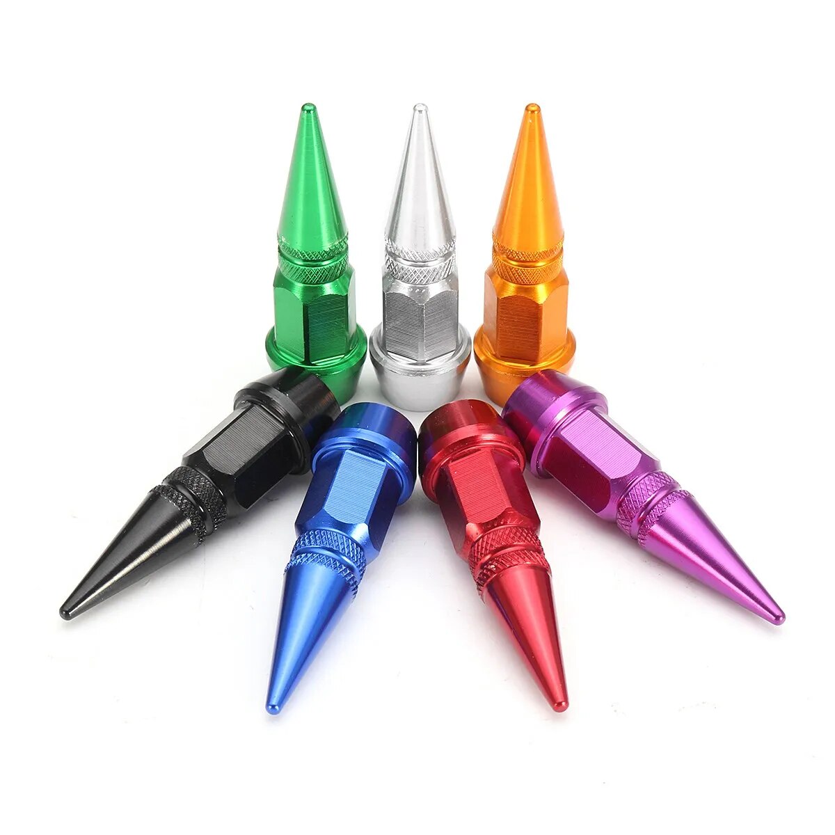 4Pcs/Set Car Anti-Theft Tire Valve Caps Bullet Head Style Valve Stem Caps for Motorcycle Bike Car Tires Accessory