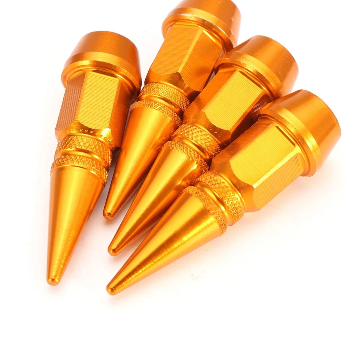 4Pcs/Set Car Anti-Theft Tire Valve Caps Bullet Head Style Valve Stem Caps for Motorcycle Bike Car Tires Accessory