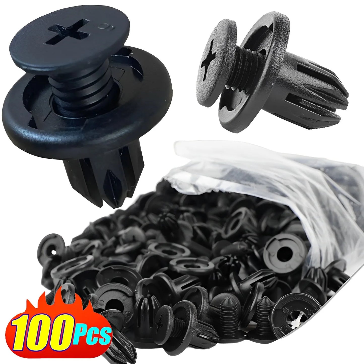 Remaches de plástico universales para agujero de coche, Clip de empuje de 8mm, embellecedor de puerta de parachoques de coche, retenedor de Panel, Clip de sujeción, accesorios para coche