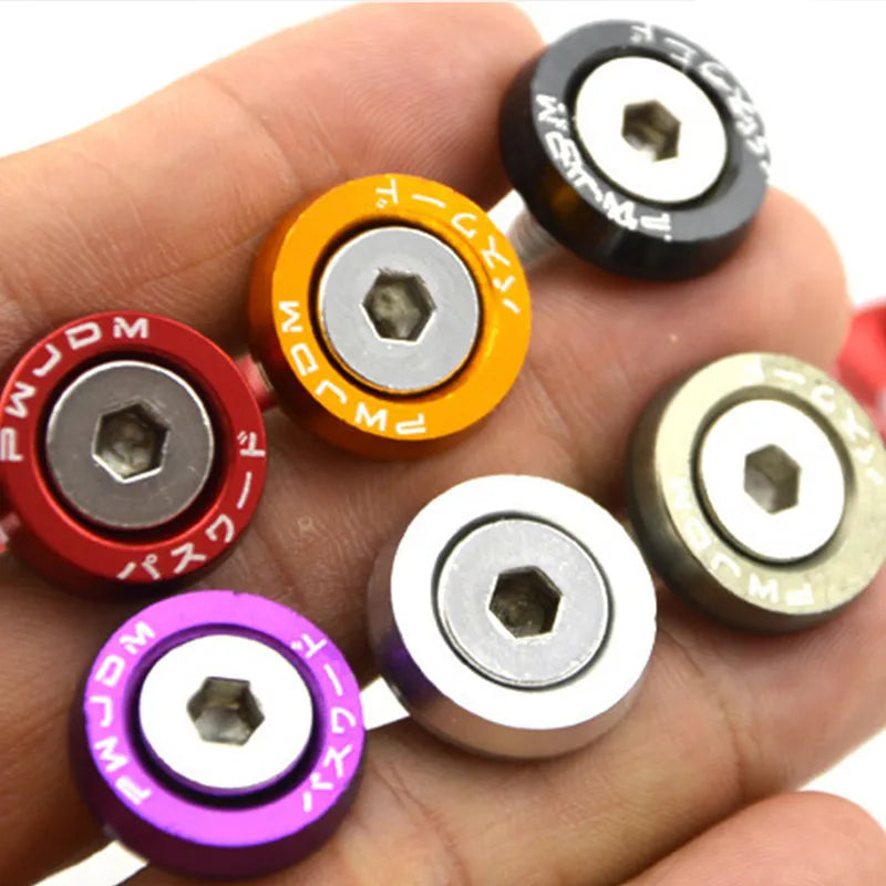 10 Uds. Pernos de tuercas universales M6 para coche, pegatinas, arandela de guardabarros con contraseña, pernos de placa de matrícula, accesorios de modificación de estilo de coche, Accesorio