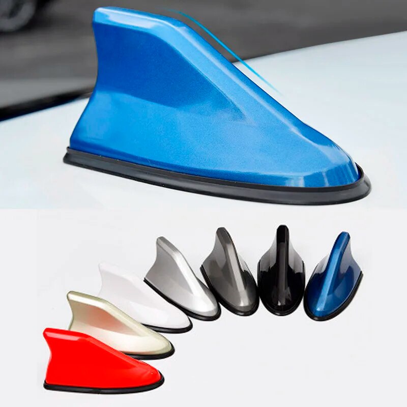 16cm Antena aérea Universal con apariencia de fibra de carbono para techo de coche, montaje superior de aleta de tiburón, amplificador de señal de antena AM FM de Radio automática, Accesorio
