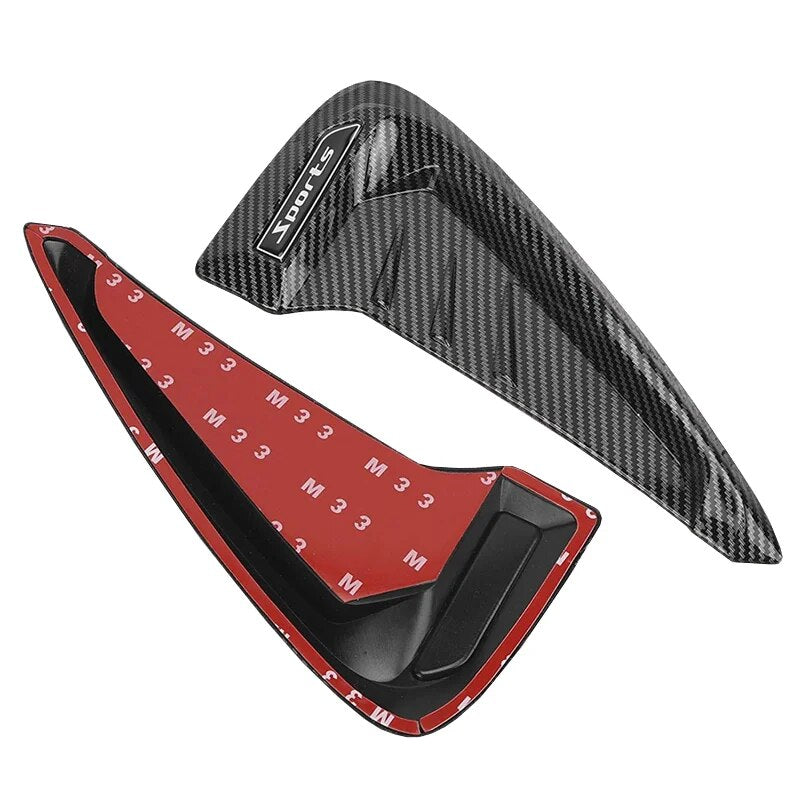 2 uds. Guardabarros de flujo de aire lateral para coche, pegatina de entrada de aire, simulación de salida de aire de tiburón, decoración Exterior, plástico ABS, Accesorio