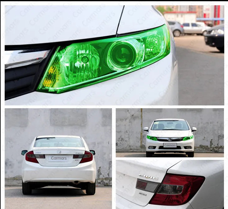 Película de PVC transparente brillante para humo, tinte de 30x200cm, cubierta de luz trasera para faro, pegatina de lámina, estilo de coche. Accesorio