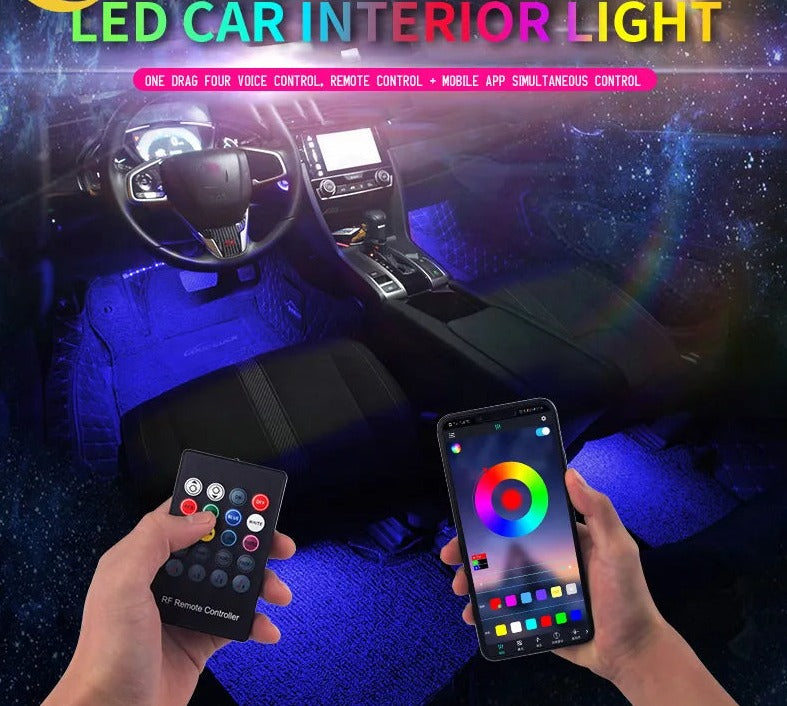 Luz Led ambiental para pies de coche, iluminación de ambiente de