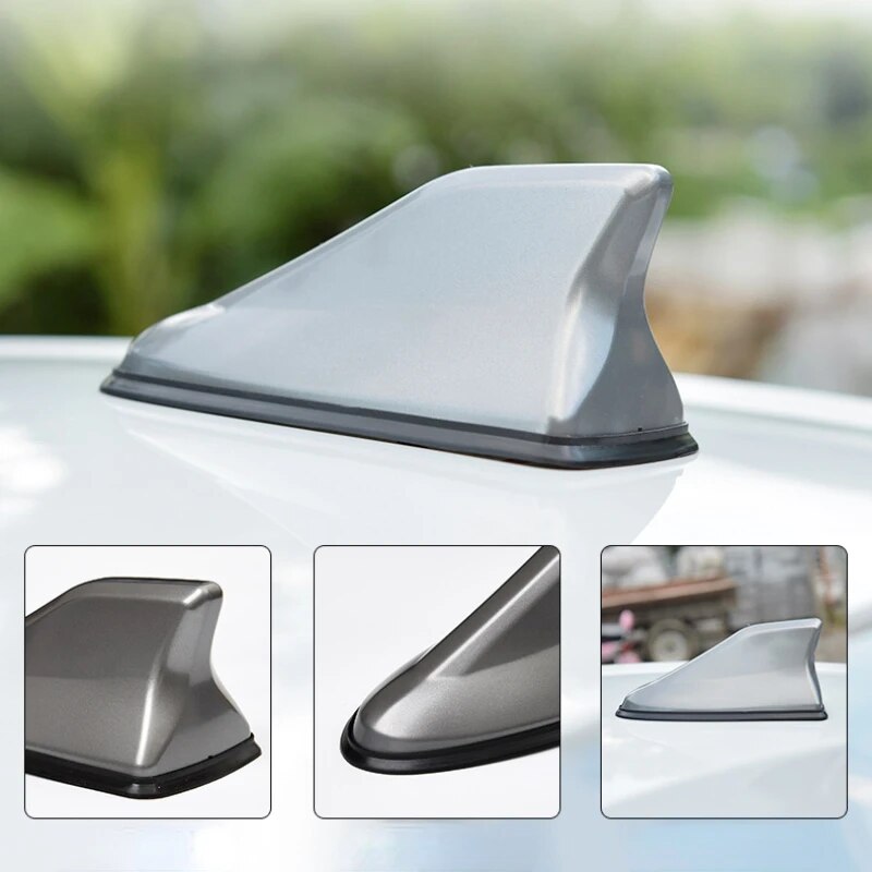 16cm Antena aérea Universal con apariencia de fibra de carbono para techo de coche, montaje superior de aleta de tiburón, amplificador de señal de antena AM FM de Radio automática, Accesorio