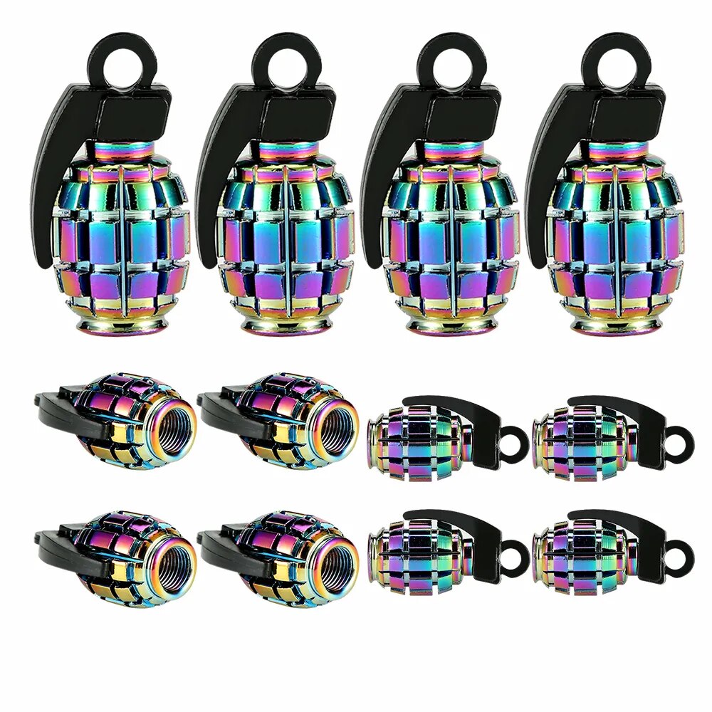 Juego de 4 tapas de válvula de neumático multicolor, cubiertas de vástago universales para coches, SUV, bicicletas y bicicletas, camiones, motocicletas Accesorio