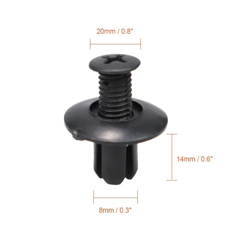 Remaches de plástico universales para agujero de coche, Clip de empuje de 8mm, embellecedor de puerta de parachoques de coche, retenedor de Panel, Clip de sujeción, accesorios para coche