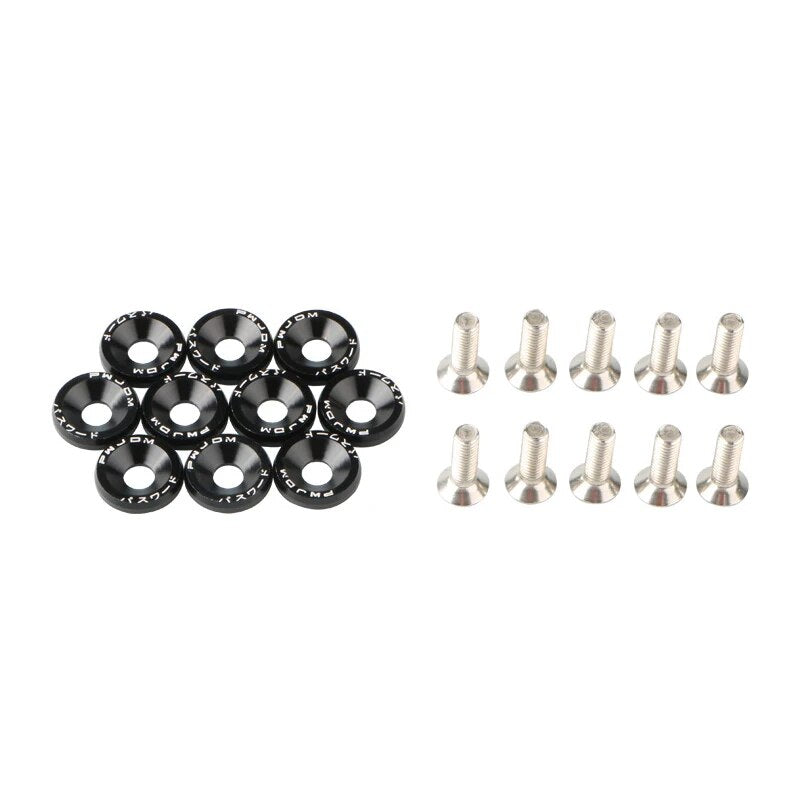 10 Uds. Pernos de tuercas universales M6 para coche, pegatinas, arandela de guardabarros con contraseña, pernos de placa de matrícula, accesorios de modificación de estilo de coche, Accesorio
