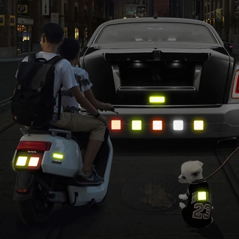 10 Uds pegatinas reflectantes coloridas para parachoques de coche cinta de advertencia reflectante segura calcomanías adhesivas recién llegadas calcomanía de estilo automático Accesorio
