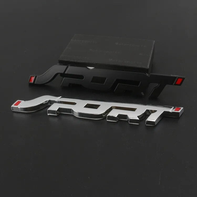 Car Accessories Sticker Styling Metal 3D Chrome Black Auto Trunk Racing Sport Word Letter Logo Emblem Badge Sticker