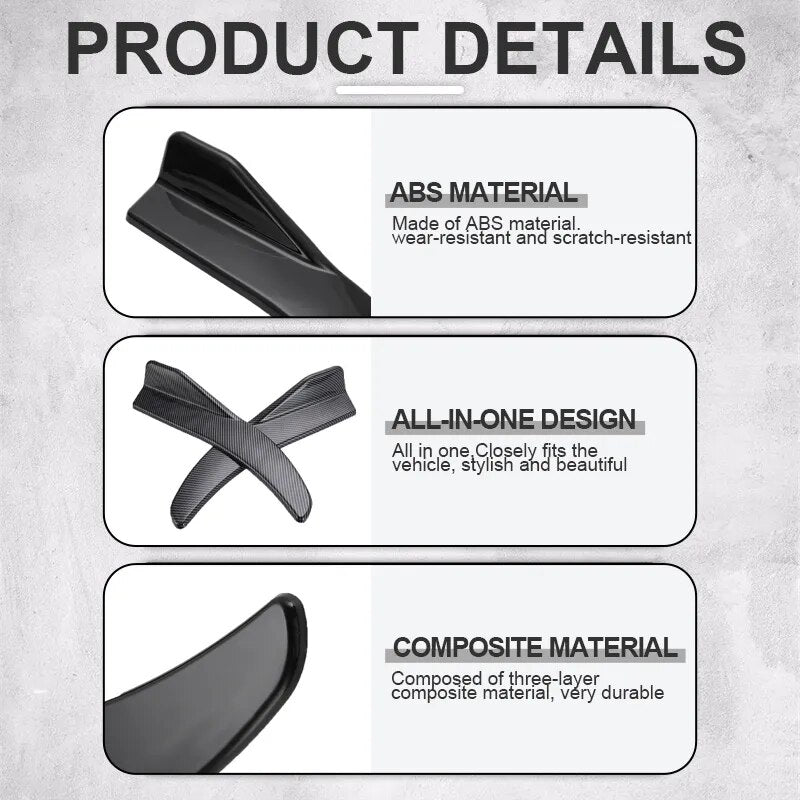 1 par de alerón para parachoques de coche, labio delantero trasero anticolisión, falda lateral Universal para BMW, mercedes-benz, Toyota, Audi, Volkswagen... Accesorio