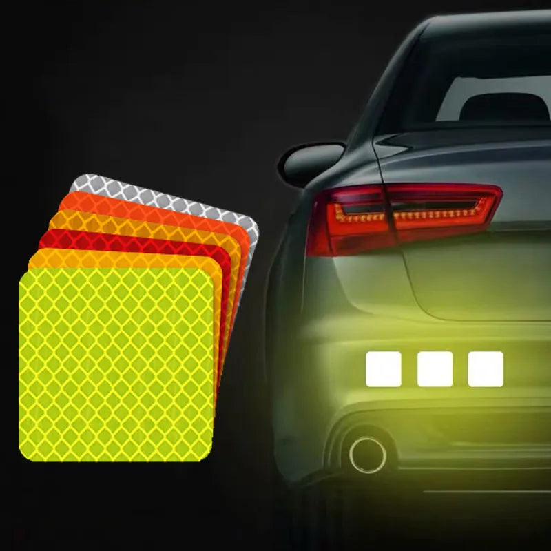 10 Uds pegatinas reflectantes coloridas para parachoques de coche cinta de advertencia reflectante segura calcomanías adhesivas recién llegadas calcomanía de estilo automático Accesorio