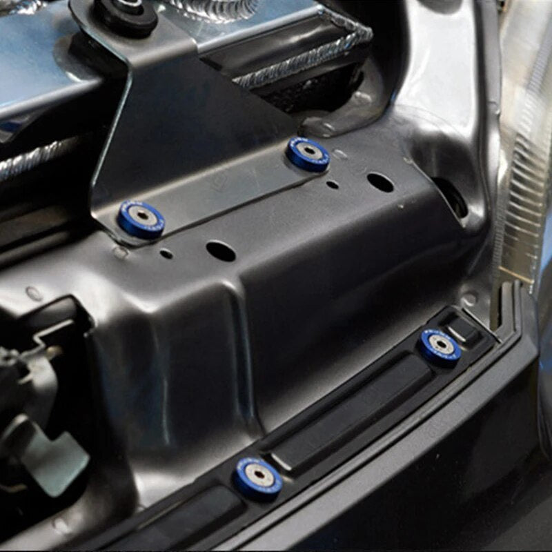 10 Uds. Pernos de tuercas universales M6 para coche, pegatinas, arandela de guardabarros con contraseña, pernos de placa de matrícula, accesorios de modificación de estilo de coche, Accesorio