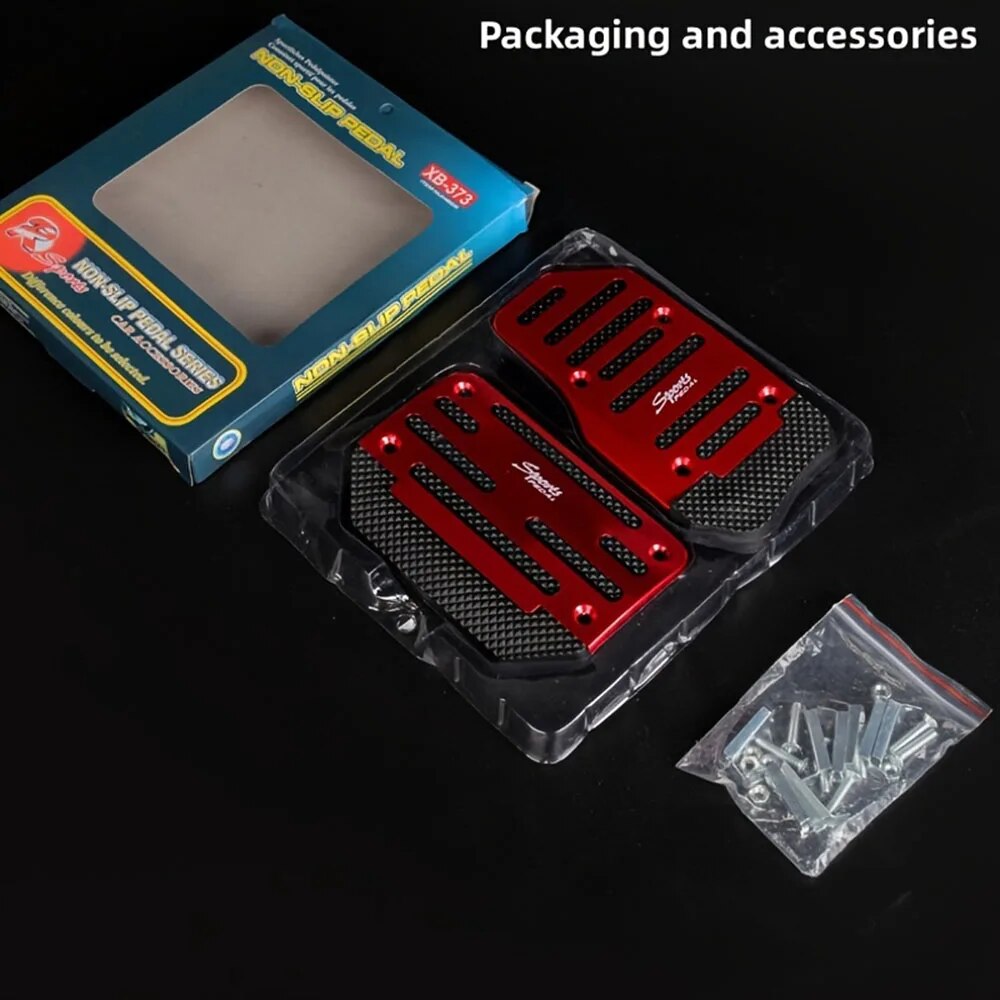 Kit de cubierta de Pedal de coche antideslizante, Serie Manual de aluminio Universal, accesorios para automóvil rojo/azul/plateado. Accesorio
