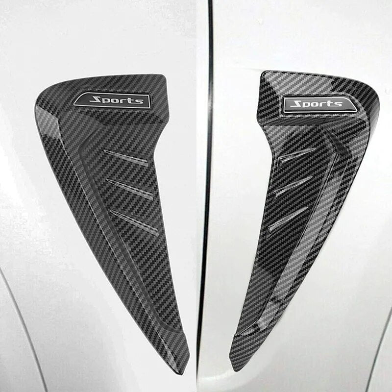 2 uds. Guardabarros de flujo de aire lateral para coche, pegatina de entrada de aire, simulación de salida de aire de tiburón, decoración Exterior, plástico ABS, Accesorio