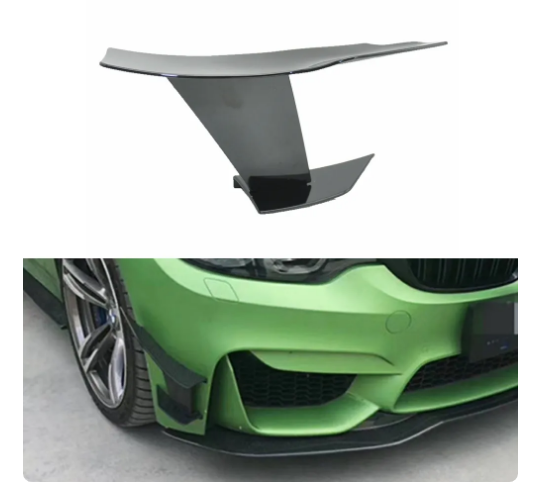 Accesorios de estilo de coche negro brillante, parachoques delantero, separador de aleta, Alerón, pegatina Canard