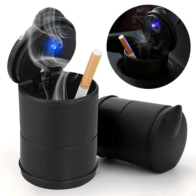 Cenicero LED portátil para coche, Cenicero Universal para coche, cenicero, taza, decoración Interior del coche, accesorios para el Interior, 7x7x11cm