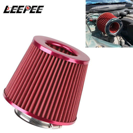 76MM 3 Inch High Flow Cold Air Intake Filter Universal Induction Kit Car Accessories Vehicle Air Filters Sports Electric Mesh Cone Accessory