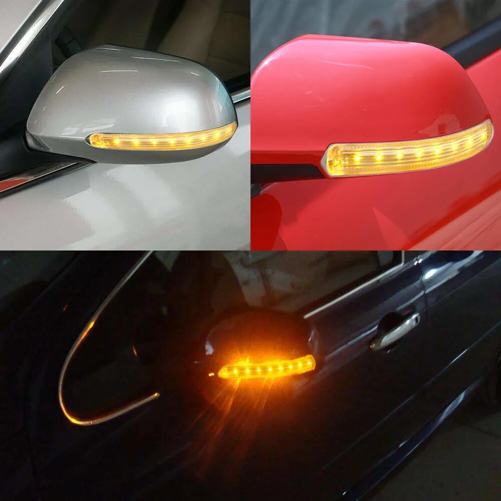 Luces de espejo retrovisor del coche de 12V, lámparas de señal de giro, tiras LED, indicador lateral, lateral, todoterreno, 4x4, accesorios automotrices