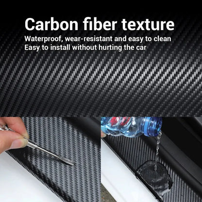 Nano pegatina de fibra de carbono para coche, tira protectora de pasta artesanal, alféizar de puerta de coche, espejo lateral, cinta antiarañazos, película de protección impermeable. Accesorio
