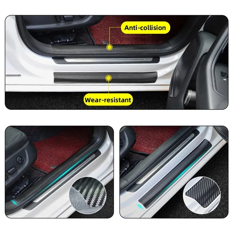 Nano pegatina de fibra de carbono para coche, tira protectora de pasta artesanal, alféizar de puerta de coche, espejo lateral, cinta antiarañazos, película de protección impermeable. Accesorio
