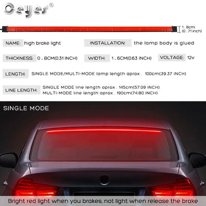 Luces de freno de posición alta para coche de 100cm, señal de giro trasera de advertencia, lámpara para correr, tiras LED flexibles universales para coche de 12V. Accesorio