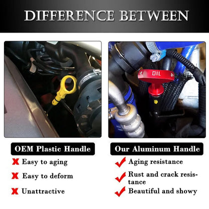 Universal Car Oil Dipstick Engine Oil Removal Handle Billet Aluminum Auto Replacement Modification Decoration. Accessory