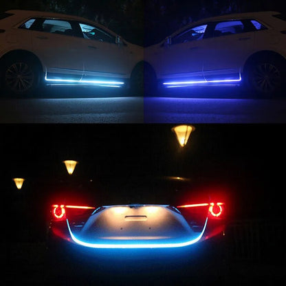 Car Hood LED Decorative Light Strip with Start Scan Meteor Car Dynamic Daytime Running Light DRL with Turn Signal Lamp 12V New. Accessory