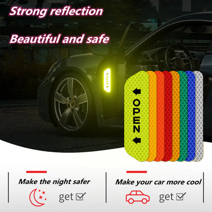 Car Door Reflective Sticker Safety Opening Warning Reflector Tape Auto Accessories Interior Exterior Reflector Sticker. Accessory