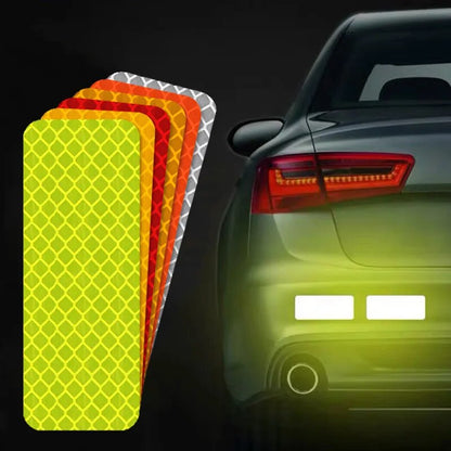 10pcs Colorful Reflective Car Bumper Stickers Safe Reflective Warning Tape Adhesive Decals New Arrival Auto Styling Decal Accessory