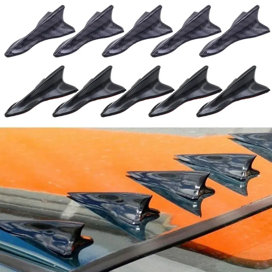 Universal Rear Roof Shark Fins Spoiler Kit UV Protected Shark Fin Diffuser Vortex Generator Car Roof Spoiler Bumper Spoiler