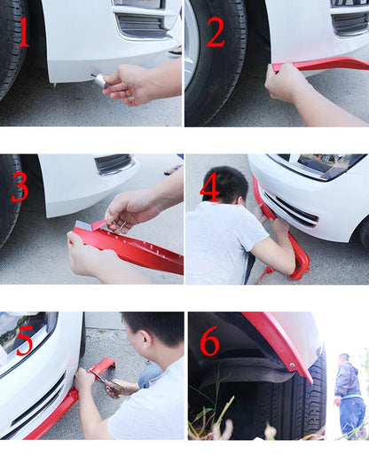 2.5m Car Protector Front Bumper Lip Splitter Car Sticker Body Kit Spoiler Bumper Double Color Rubber Car Styling Accessory Accessory