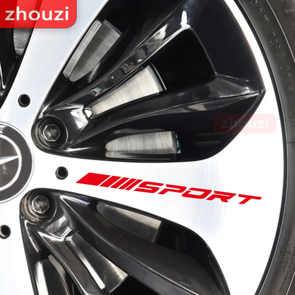 Universal Styling Car Wheel Stickers DIY Car Alloy Racing Sport Wheel Stickers 4pcs Wheel Decal Car Styling Accessories