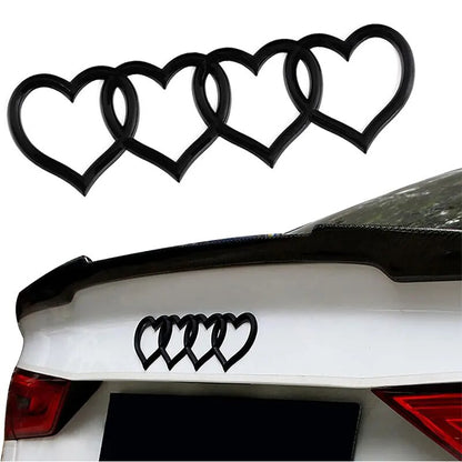 Audi Logo Modified Heart Four Ring Tail Logo Heart Logo Decorative Rear Logo Accessory