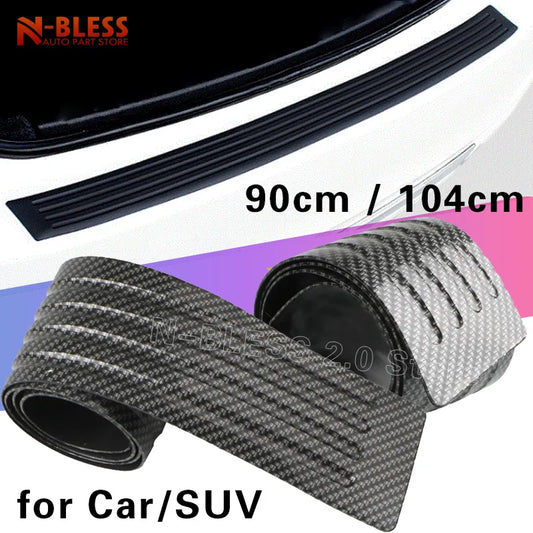 Universal Carbon Fiber Car Trunk Door Protective Strips Sill Plate Protector Rear Bumper Rubber Moldings Trim Cover Strip. Accessory