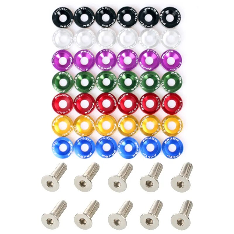 10pcs Universal M6 Car Nuts Bolts Stickers Password Fender Washer License Plate Bolts Car Styling Modification Accessories Accessory