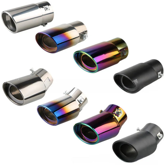 Universal Car Exhaust Muffler Tip Stainless Steel Round Chrome Rear Exhaust Pipe Tail Muffler Tip Pipe Accessory