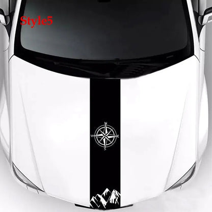 Car Hood Sticker Custom Stripes Stickers Car Modified Body Sticker Car Decoration Accessories Covering Film