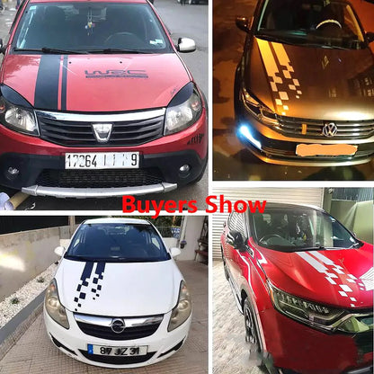 Car Hood Sticker Custom Stripes Stickers Car Modified Body Sticker Car Decoration Accessories Covering Film