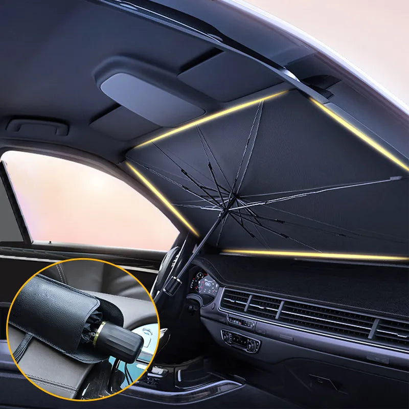 Parasol para coche, sombrilla protectora para coche, sombrilla de verano, accesorios de protección para parabrisas Interior, sombreado automático