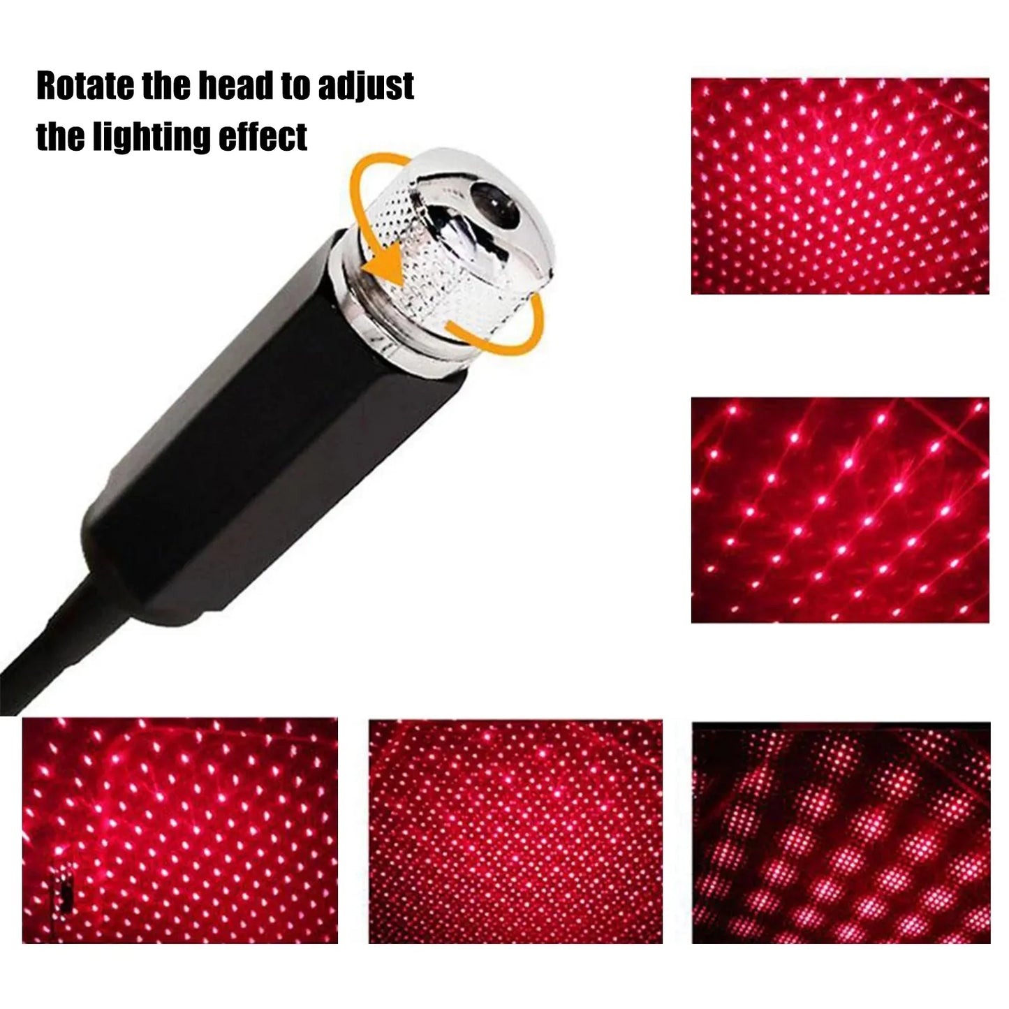 Proyector de luz nocturna LED romántico para techo de coche, lámpara de atmósfera de galaxia, Lámpara decorativa USB, luz de decoración Interior de coche ajustable. Accesorio