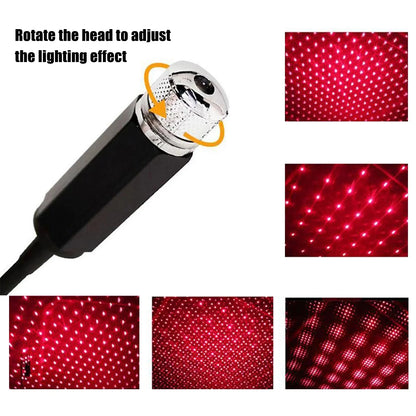 Proyector de luz nocturna LED romántico para techo de coche, lámpara de atmósfera de galaxia, Lámpara decorativa USB, luz de decoración Interior de coche ajustable. Accesorio