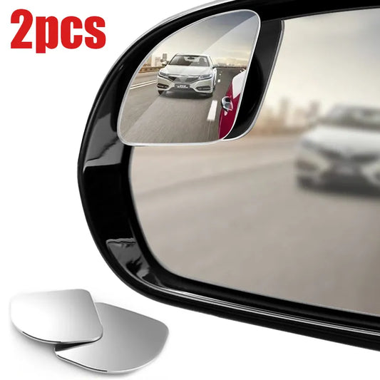 2 pcs. Car Frameless Auxiliary Rearview Mirror Motorcycle Blind Spot Mirror Universal Wide Angle Adjustable Small Mirrors Accessory