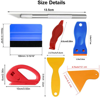 Kit de herramientas para envolver el coche, raspador de vinilo, cortador de película, espátulas de vinilo, herramienta de envoltura de plástico, herramientas de tintado de ventana, accesorios para coche