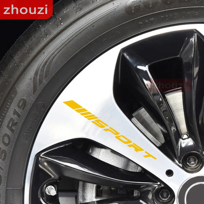 Universal Styling Car Wheel Stickers DIY Car Alloy Racing Sport Wheel Stickers 4pcs Wheel Decal Car Styling Accessories